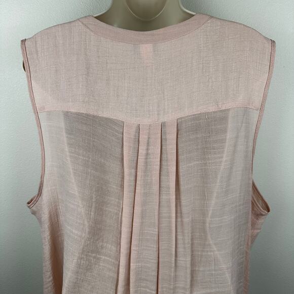 NEW Torrid Harper Blouse Top Blush Slub Sleeveless Pullover Semi Sheer Size 1X - Picture 7 of 12